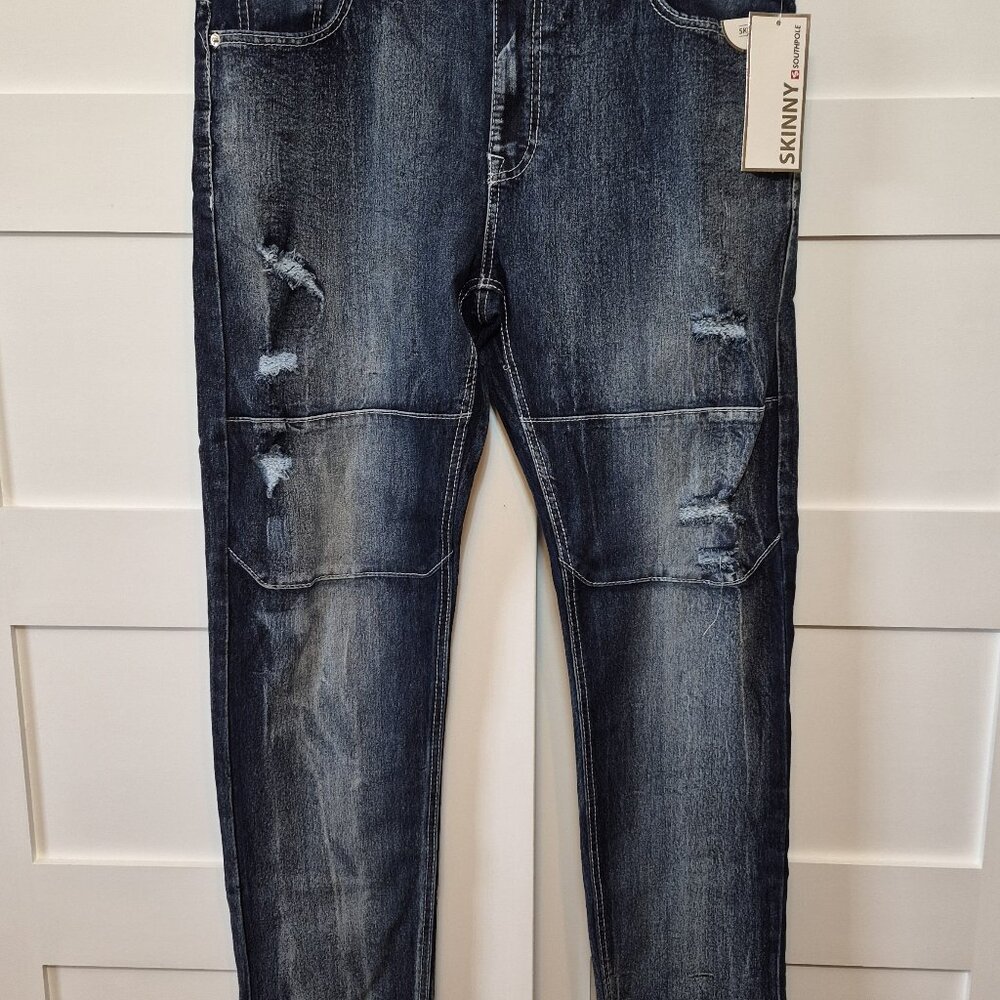 NWT Southpole Skinny Jeans – Men’s 38x32 – Medium Wash Distressed